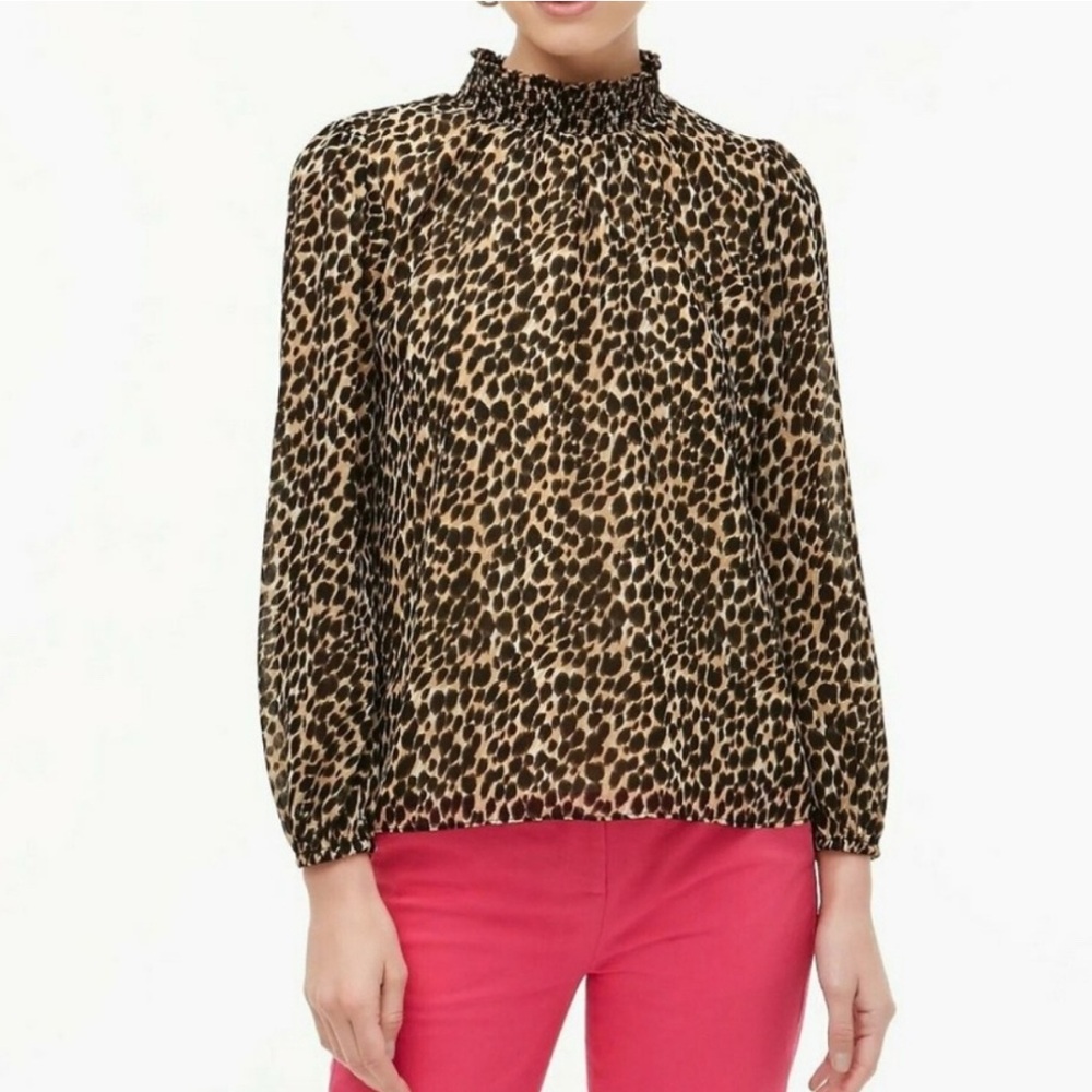 J Crew Factory Leopard Print Women's Top Sz Med